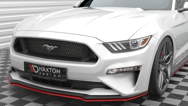 Front Ansatz V.2 FüR Ford Mustang Mk6 Facelift Schwarz Spoilerlippe Schwert-image