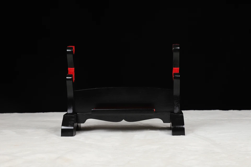 Soporte de espada madera maciza soporte de espada de 2 niveles para exhibición katana samurai japonesa Foto 2 de 4