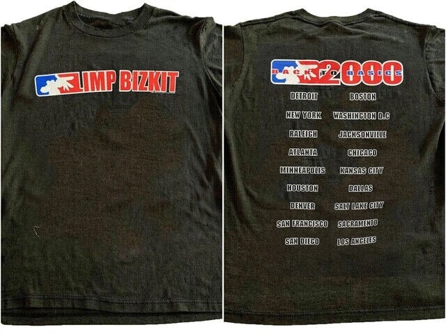 Limp Bizkit Tour 2000 Retro Black 2 Side Black Unisex Tshirt