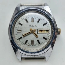Raketa Dual Calendar White dial USSR Soviet Watch Caliber 2628.N 19 jewels