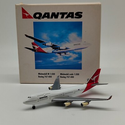 Herpa Wings Boeing 747-400 Qantas VH-OJC 1500 Flugzeug Longreach Modell 500609
