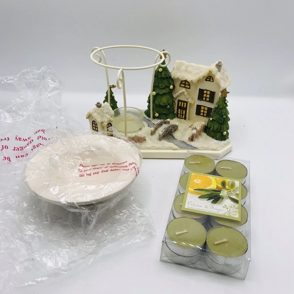 Yankee Candle Winter Christmas Village 8 дюймов чайный легкий терпкий подогреватель воск со свечами - Изображение 2 из 4