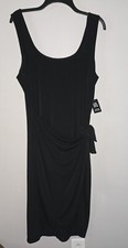 Express Black Scoop Neck Side Wrap Sleevless Midi Dress Lrg