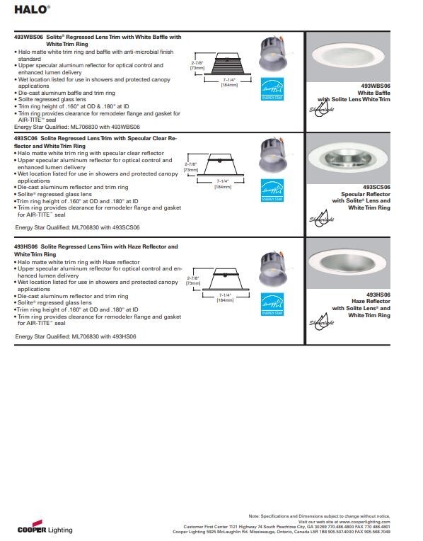 HALO 493HS06 Solite Regressed LensTrim with Haze Reflector eBay