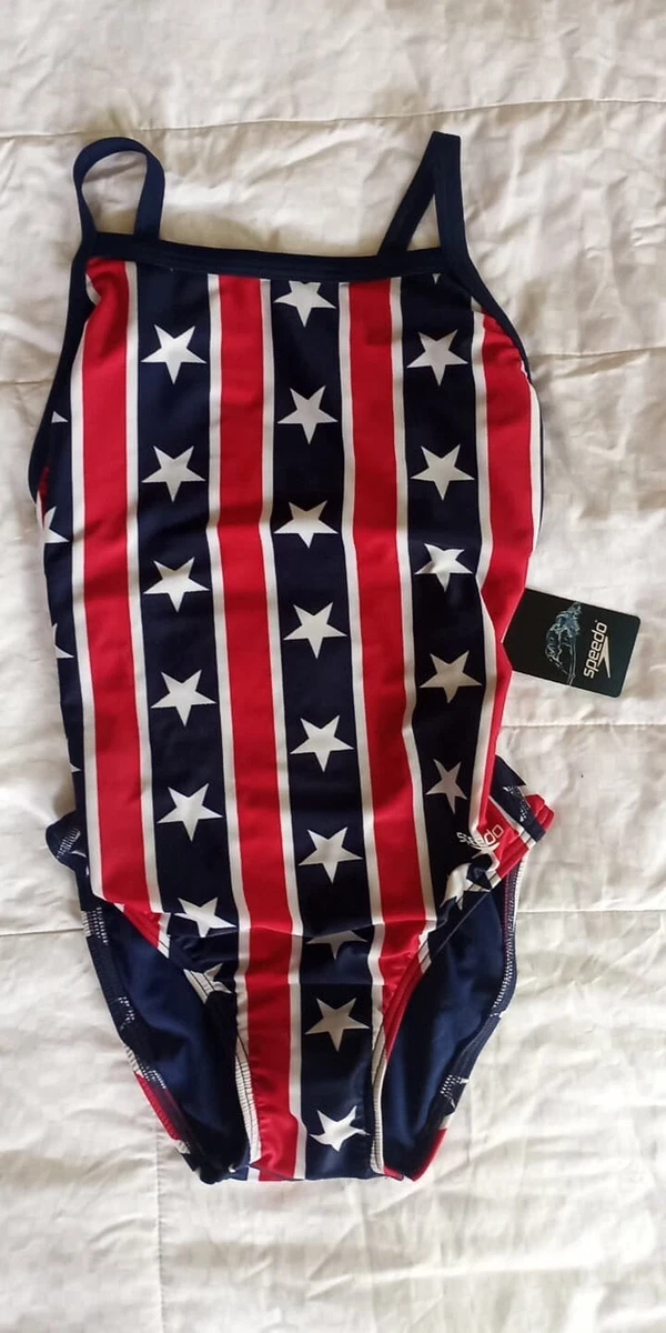 SPEEDO LIQUID VELOCITY TEAM USA swimsuit FLYBACK RACER WOMENS 30 ONE PIECE NWT