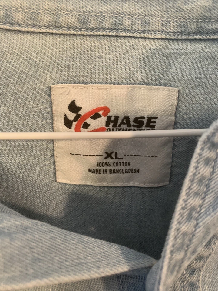 Vintage Chase Authentics Shirt XL Blue Denim Jimmie Johnson Long Sleeve Mens * - Изображение 3 из 4