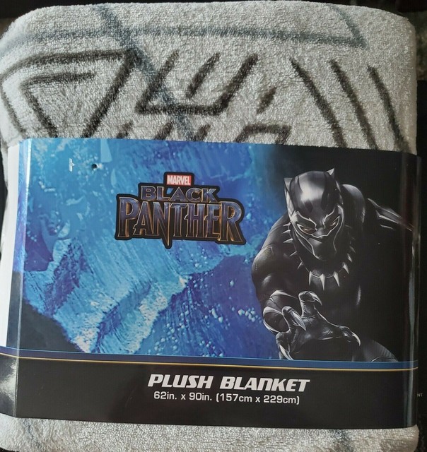 Marvel Black Panther Full Size Plush Bedding Throw Blanket 62" x 90