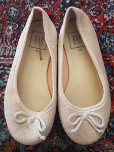 GAP KIDS GIRLS PINK CAMEO BALLET FLATS SHOES - SIZE 11