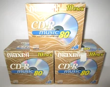 Maxell CD-R Compact Discs Audio 80 Minute (3) 10 Packs (30 CDs) NEW