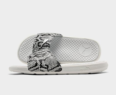 puma leopard print sliders