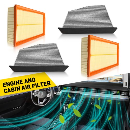 4X Engine & Cabin Air Filter For Volkswagen Jetta Tiguan Passat Golf Audi Q3 E