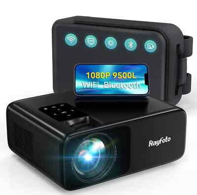 Rayfoto WiFi Projector,9500L HD Native 1080P 300
