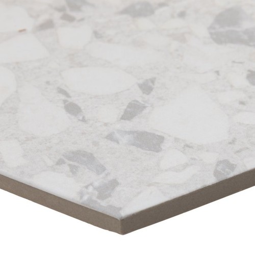 Industry Tile 9x10 Hexagon Terrazzo White Porcelain Tile (8.08 sq ft per case) - Picture 7 of 8