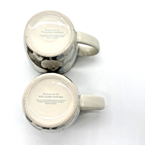2er Set Williams Sonoma Osterhase Hase blau Damast Kaffeetassen - Bild 6 von 6