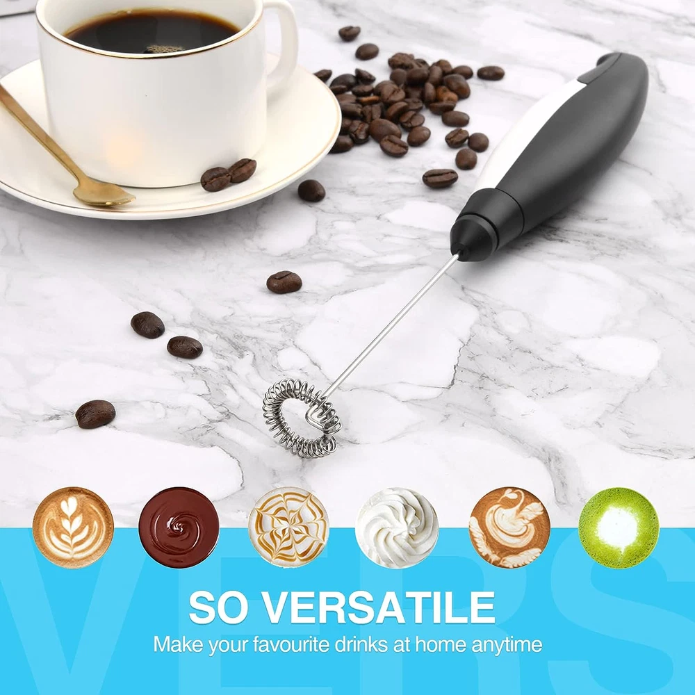 Milk Frother Coffee Frother Bigger Handle Handheld Electric for Milk Foaming,...
