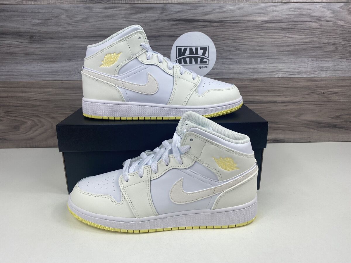 Nike Air Jordan 1 Mid GS Women's LT Laser Orange Yellow Nike Air Jordan 1 Mid GS Women's LT Laser Orange Yellow