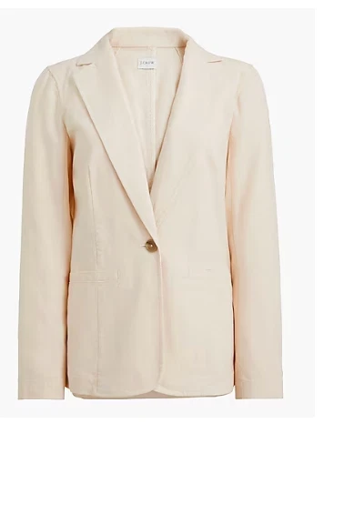 J.Crew $158 расслабленный льняной смеси блейзер пыльный слоновой кости размер 6 BY938 - Изображение 2 из 4