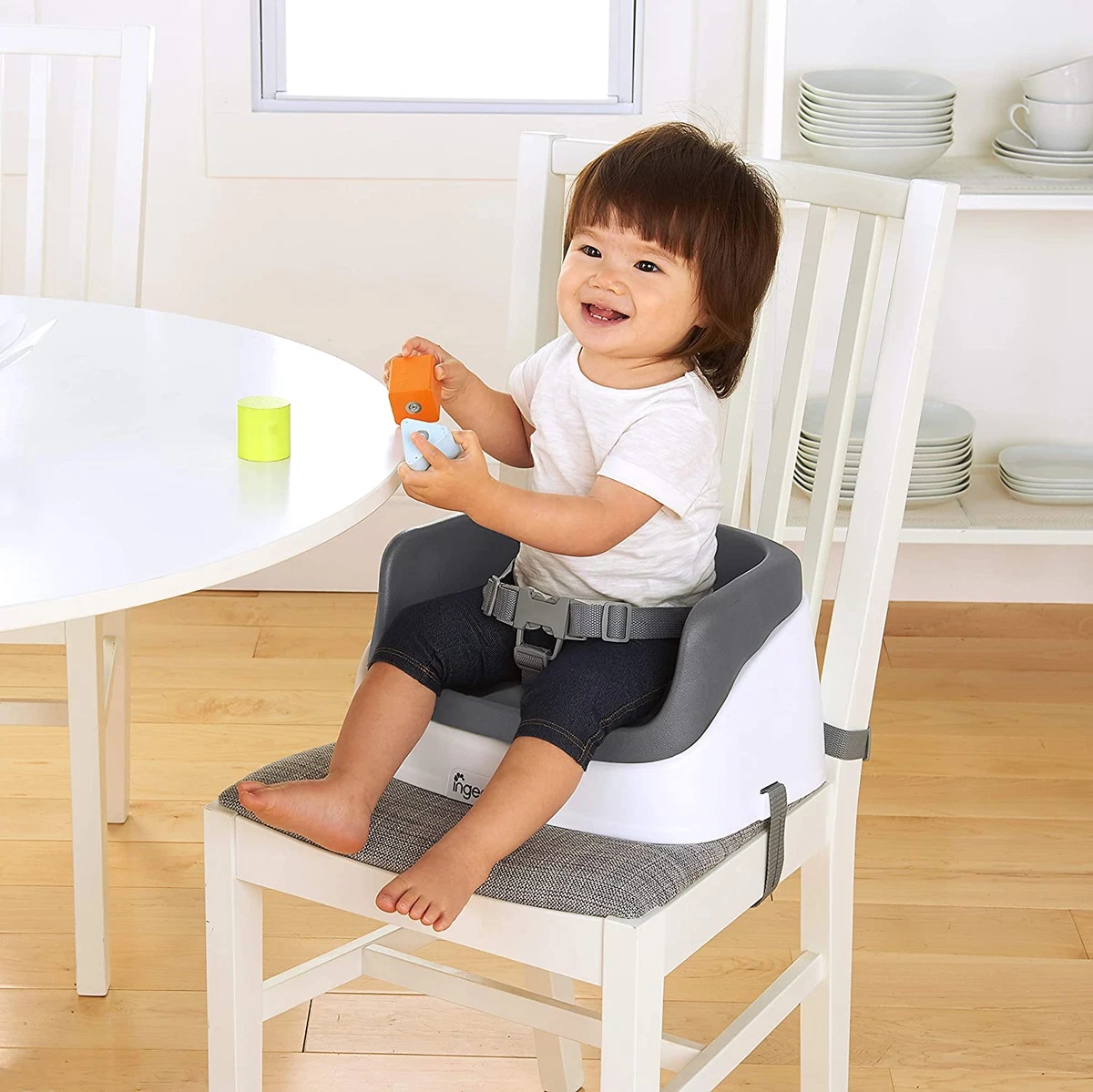 Ingenuity SmartClean Toddler Booster Seat - Slate, Easy-Open Box