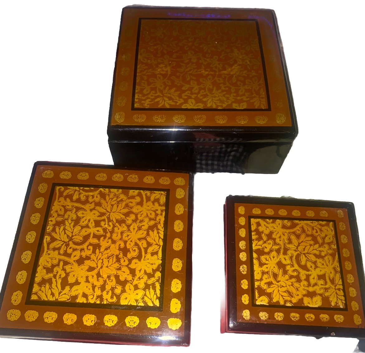 Nesting Boxes With Beautiful Floral Inlays