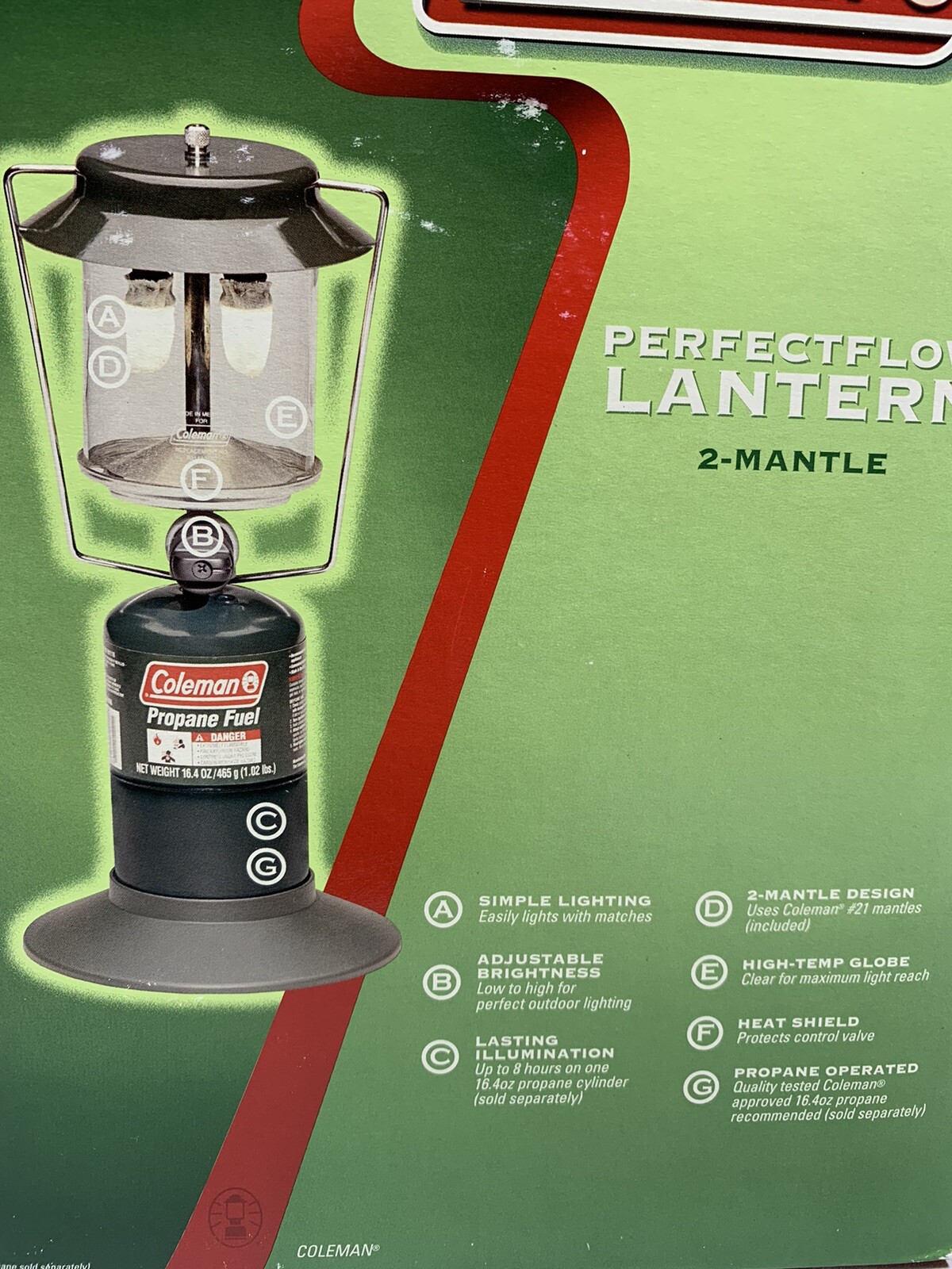 Coleman Perfectflow Propane Lantern Two Mantle in Box 5159 New Open