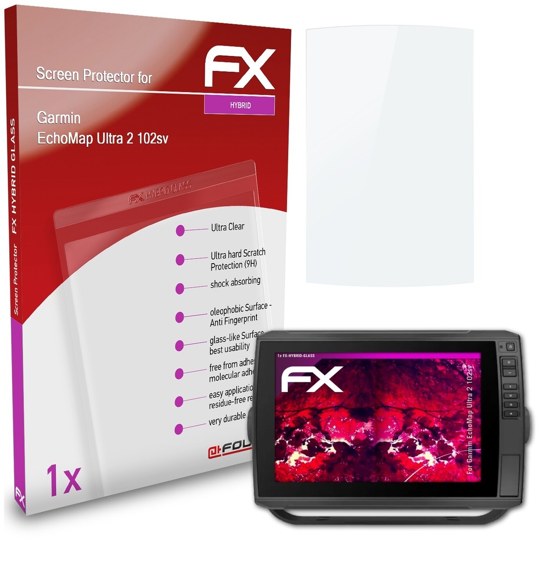 atFoliX Verre film protecteur pour Garmin EchoMap Ultra 2 122sv 9H Hybride- Verre