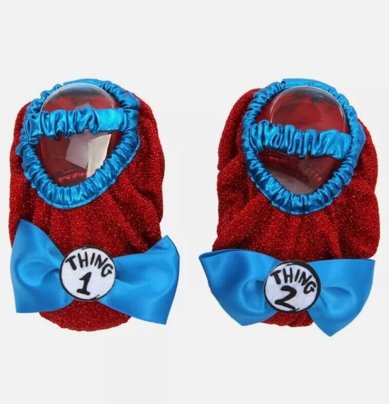 New Dr. Seuss Thing 1&2 Costume Shoe Covers Kids Size 3-6