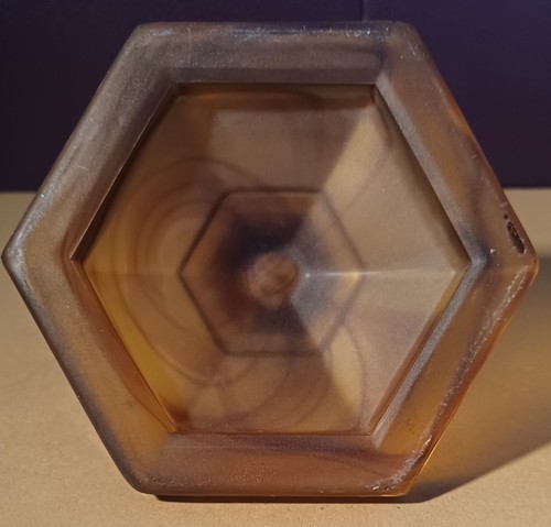 Art Deco Davidson Cloud Glass Amber Candlestick Holder - Picture 3 of 8