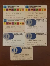 Set of 7 Diners Club Credit Charge Cards 1973-1981