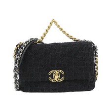 Chanel 19 Tweed Shoulder Bag Women Black One Size