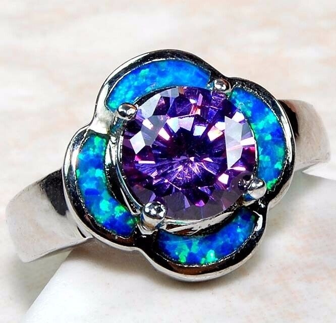 2CT Amethyst 925 Sterling Silver Ring Sz 6 GA4-1