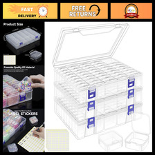 138Pcs Bead Organizer Box - Mini Clear Storage Containers with Hinged Lid for Je