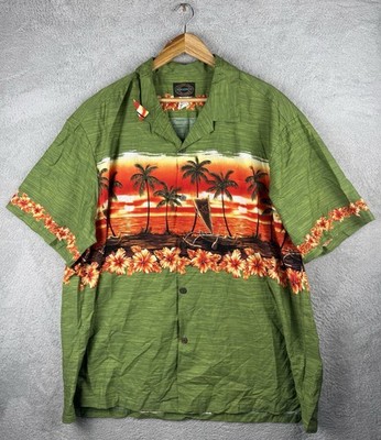 Vintage Hawaiian Reserve Collection Hemd Herren 3XL Grün Aloha Made Hawaii