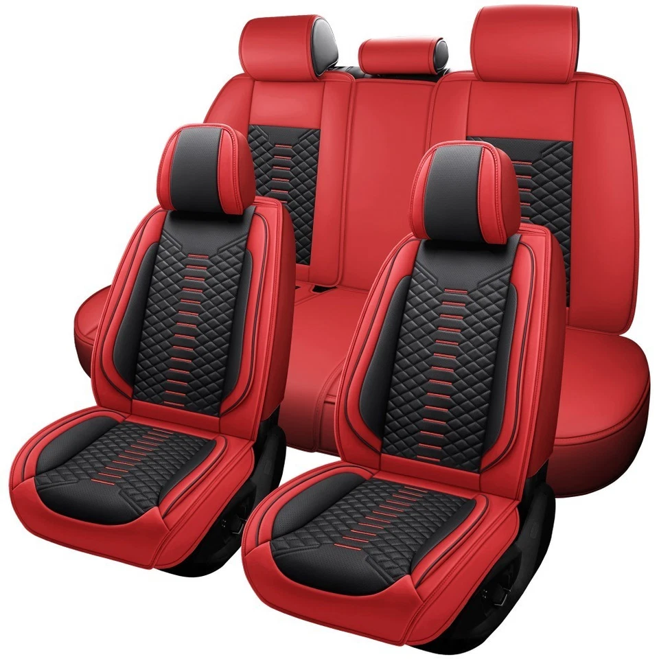 For Ford F150 F250 F350 Leather Seat Cover Full Set Front Rear 5 Seats Protector - Изображение 3 из 4
