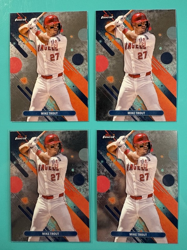 2025 Topps Finest #41 Mike Trout 4-Card Lot