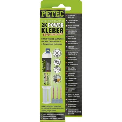 Gummiklebstoff PETEC 93510 2K-POWERKLEBER, 2K-Sekundenklebstoff für