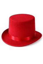 Adult's Red Felt Top Hat Costume Accessory