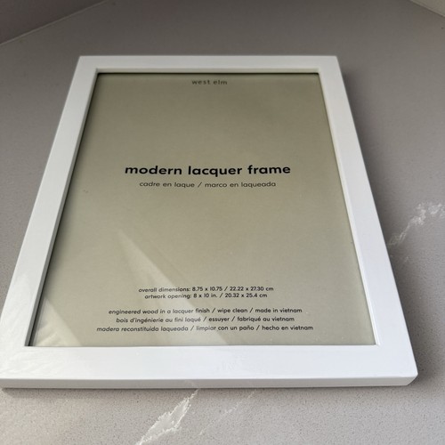 NEW West Elm Optic White Lacquer Photo Frame 8x10” Contemporary - Picture 8 of 8