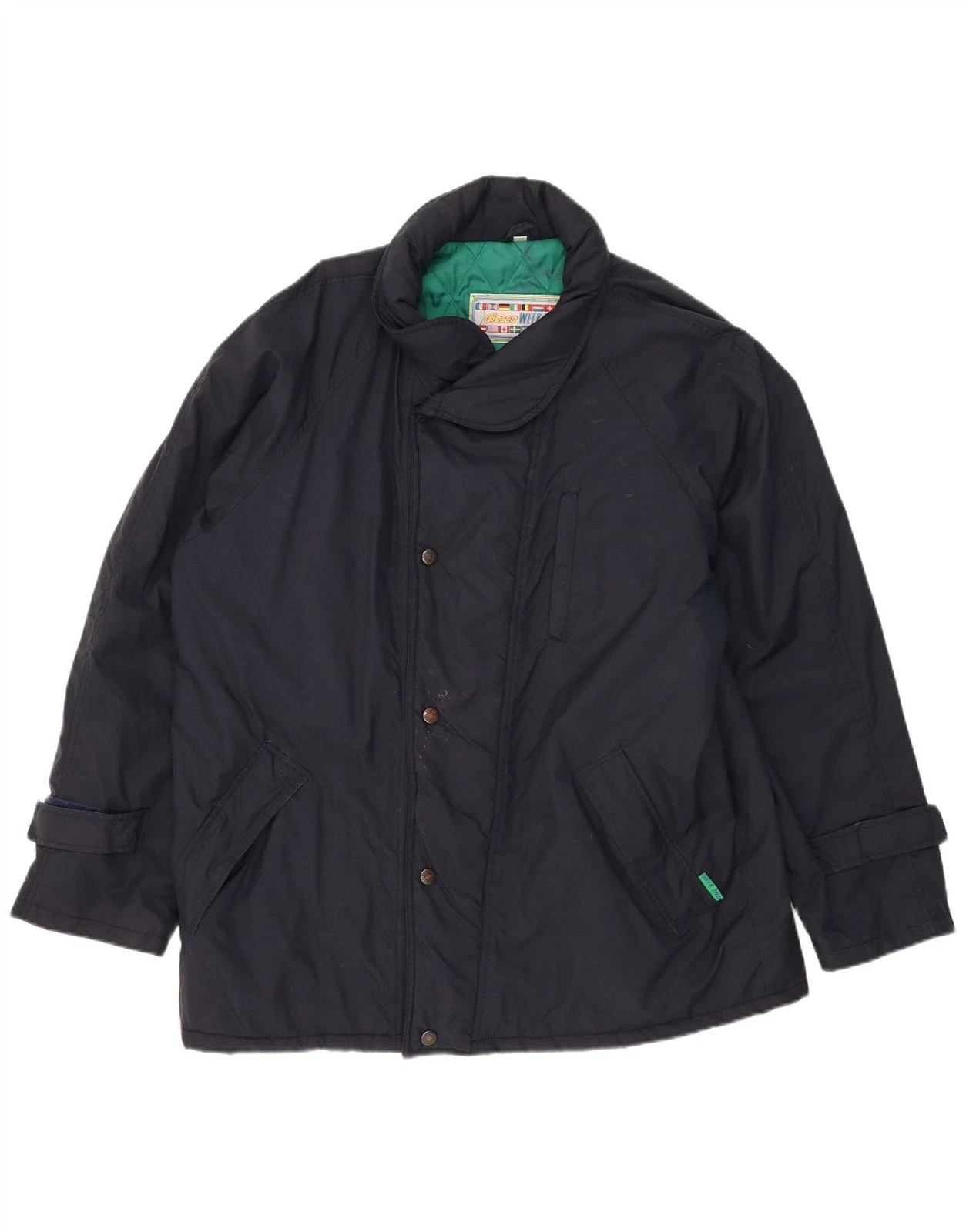 WEEKEND Mens Weekend Hooded Windbreaker Jacket UK 42 XL Navy Blue NI04