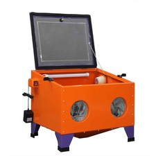 25 Gallon Bench Top Air Sandblasting Cabinet Sandblaster Blast Large Orange