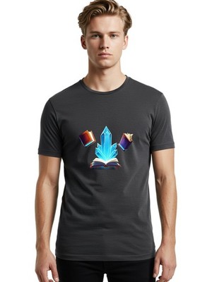 Crystal-Books Mens Graphic Tee,100% Cotton,Casual Summer Wear