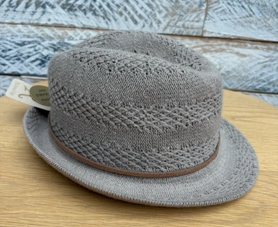 Accesorio Sombrero Trilby Beige Tejido Fedora Damas Otoño Sombrero Talla Única (57cm) - Imagen 1 de 4