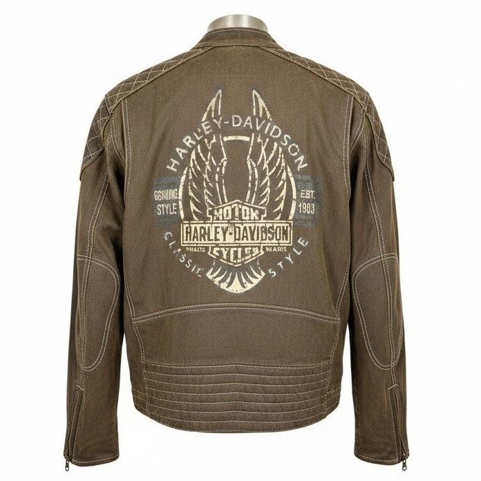 ジャケット・アウター Harley-DavidsonMileage Club / Distressed Harley Davidson Men's MEDIUM Distressed Genuine Motor Clothes