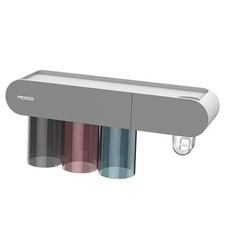 Toothbrush Holders for Bathrooms Wall Mounted Magnetic Toothbrush 3 cups Grey