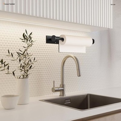 Paper Towel Holder Wall Mount - Self Adhesive No Drill or Drilling, SUS304 Stain