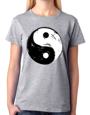 Yin Yang Symbol Zen Balance Art Damen T-Shirt Spiritual Harmony Tee