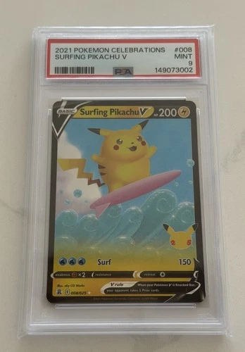 SURFING PIKACHU V #008 PSA 9 2021 POKEMON CELEBRATIONS