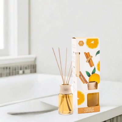 Zimt-Orange Diffusor mit Rattanstäbchen   50 ml