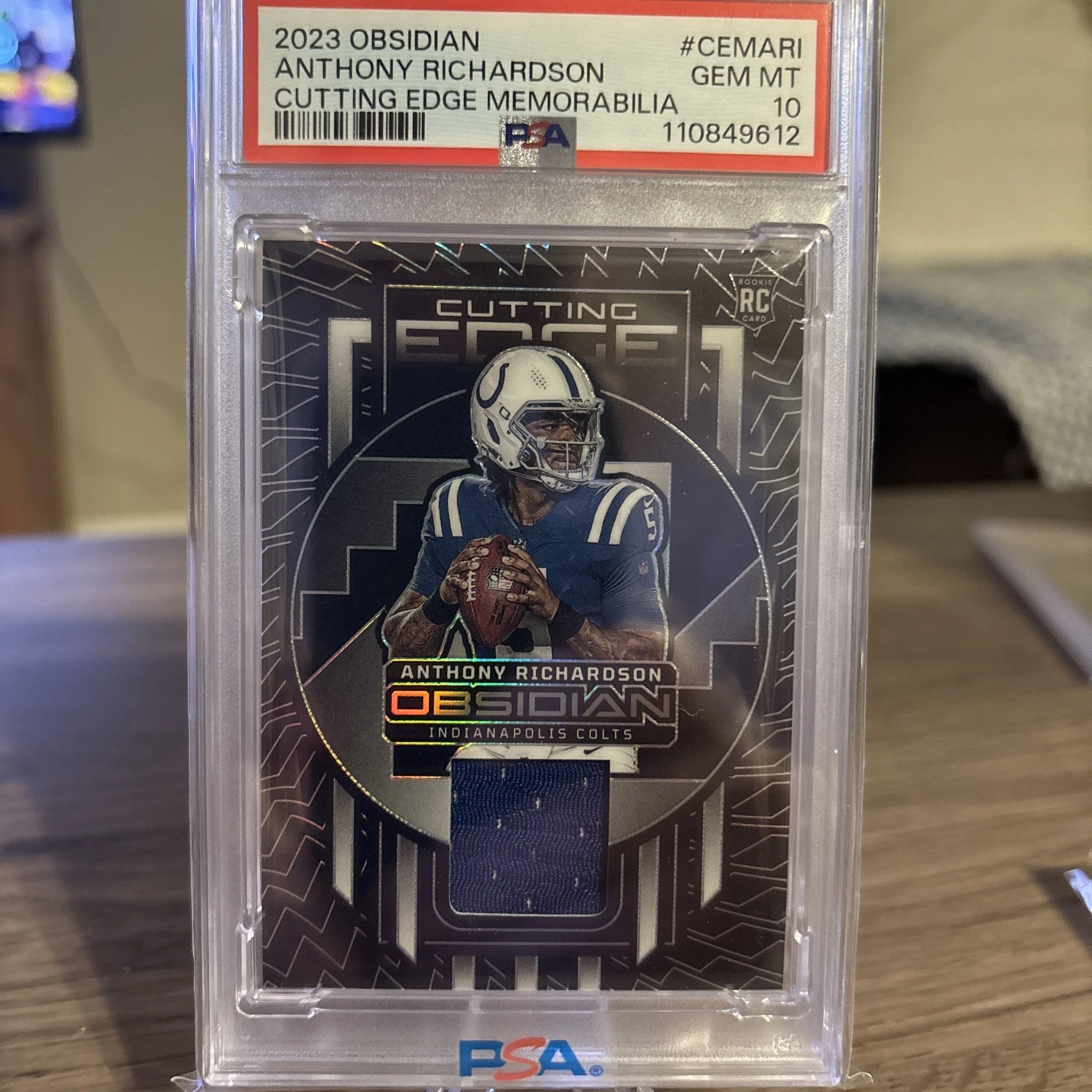 Anthony Richardson Panini Obsidian Cutting Edge Memorabilia #CEMARI Base