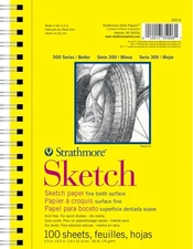 Strathmore 300 Series Sketch Paper Pad, Side Wire, 5,5x8,5 inches, 100 Sheets