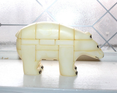 Vintage Anipuzzle Polar Bear Interlocking 3D Puzzle Figurine